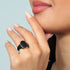 Emerald, Oversized & Oval Collection - Silicone Rings with Metal Frame - Set of 3
